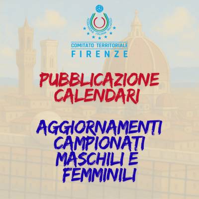 Aggiornamento Calendari Campionati Maschili e Femminili di Categoria
