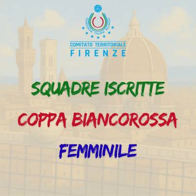 Squadre Iscritte Coppa Bianco Rossa Femminile