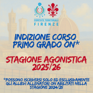 Indizione Corso Allenatore Primo Grado ON - Stagione Agonistica 2025/26