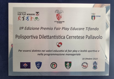 Seconda Edizione Premio Fair Play - Complimenti Polisportiva Cerretese