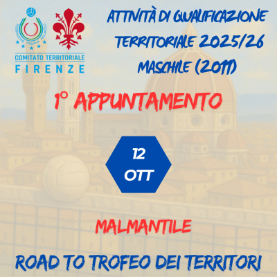 Attività di qualificazione maschile territoriale 2025/2026 - Convocazione atleti 2011