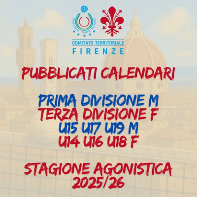 Pubblicazione Calendari Prima Divisione Maschile, Terza Divisione Femminile e Campionati di Categoria