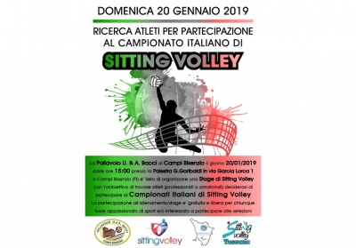 Sitting Volley: ricerca atleti per partecipare al Campionati Italiano