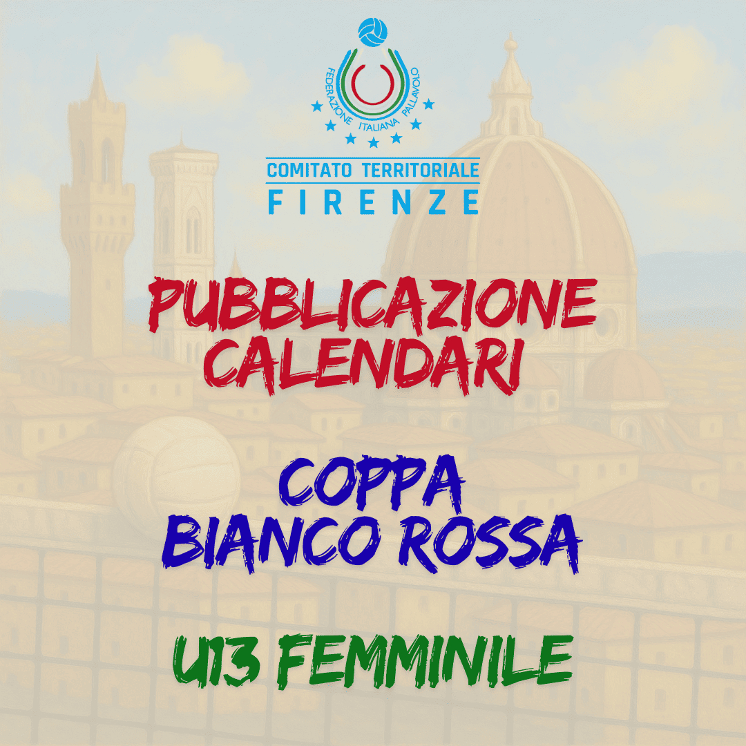 IPubblicazione Calendari Coppa Bianco Rossa Under 13 Femminile