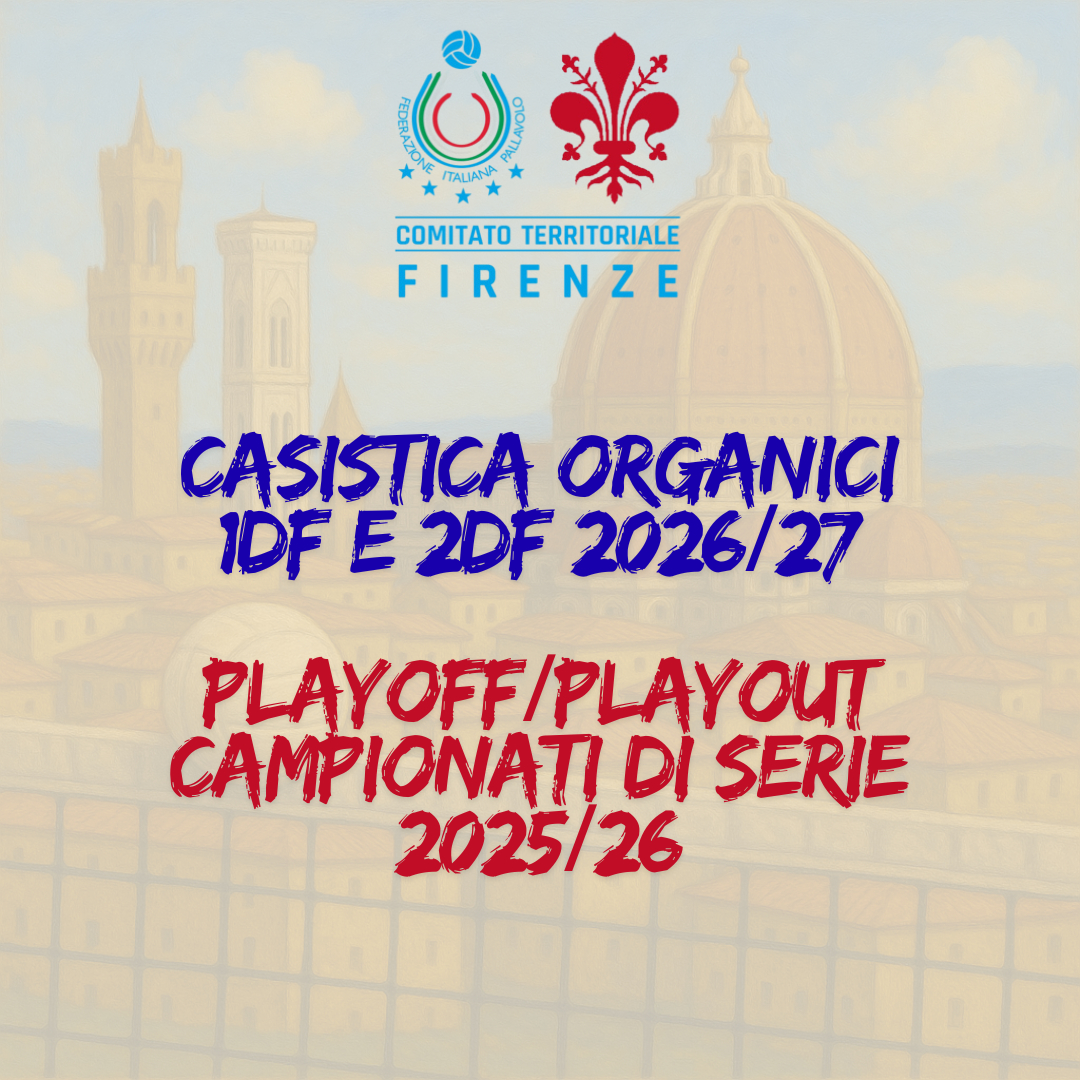ICasistica Organici 1DF e 2DF 2026/27 e Playoff di Serie Femminili 2025/26