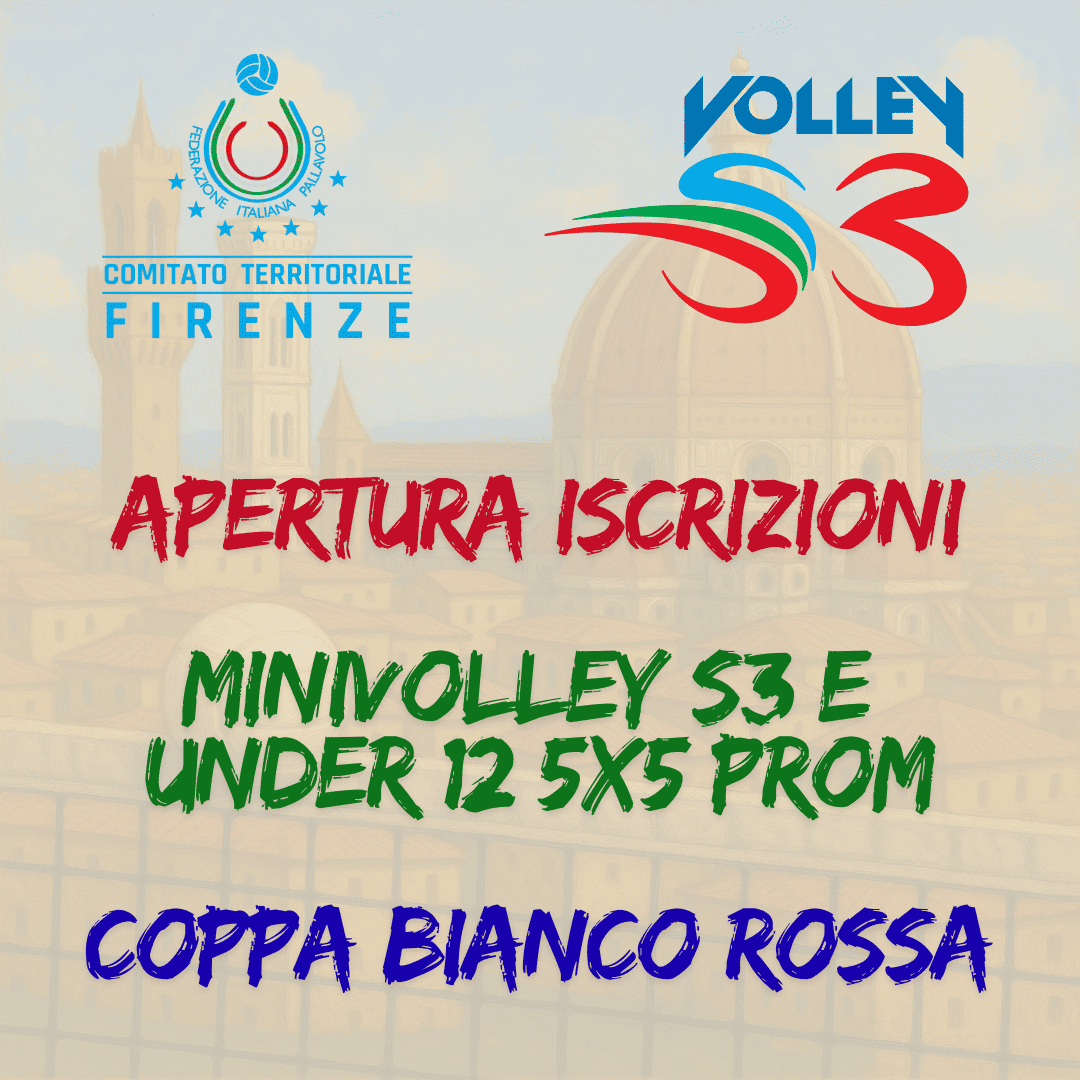 IApertura Iscrizioni Coppa Bianco Rossa Minivolley S3 e Under 12 5x5 Prom