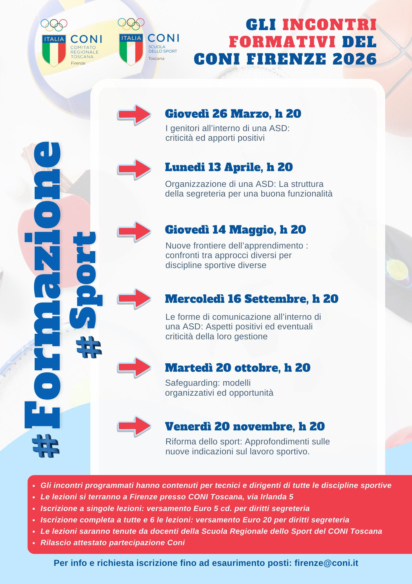 IConi Firenze: al via le iscrizioni ai corsi base per istruttori e dirigenti